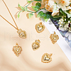 Beebeecraft 6Pcs 3 Styles Rack Plating Brass Pendants KK-BBC0015-34-4