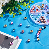 ARRICRAFT 70pcs 7 Colors Rondelle Spray Painted Acrylic Beads ACRP-AR0001-08-4
