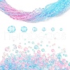 6 Styles Gradient Color Transparent Painted Glass Beads Strands DGLA-YW0001-28V-1