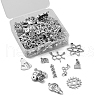 100Pcs 10 Style Tibetan Style Lab Theme Zinc Alloy Pendants TIBEP-CJ0001-87-7