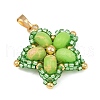 Handmade Glass Seed Beaded & Synthetic Dyed Imperial Jasper Beads Pendants PALLOY-MZ00751-04-4