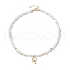 Shell Pearl Necklaces NJEW-JN04862-4