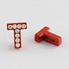 Mixed Color Zinc Alloy Grade A Rhinestone Letter Slide Charms ALRI-S130-T-2