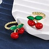 Brass Enamel Cuff Earrings EJEW-U062-01A-G-3