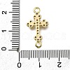 Brass Clear Cubic Zirconia Cross Connector Charms ZIRC-I070-037G-3