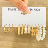 6 Pairs Alloy Hoop Earring Sets WG6DB3C-24-1