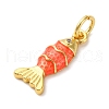 Brass Micro Pave Cubic Zirconia Enamel Pendants KK-I276-23G-3