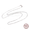 Anti-Tarnish Rhodium Plated 925 Sterling Silver Cable Chains Necklace for Women STER-I021-08A-P-4