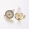 Brass Micro Pave Cubic Zirconia Stud Earring Findings ZIRC-E132-13B-G-2