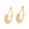 Brass Clear Cubic Zirconia Hoop Earrings EJEW-Q016-15G-3