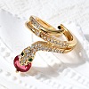 Brass Micro Pave Cubic Zirconia Adjustable Cuff Rings RJEW-D313-04G-3
