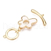 Brass & Shell Toggle Clasps KK-N254-159G-2