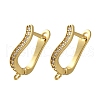 Rack Plating Brass Micro Pave Cubic Zirconia Hoop Earring Findings EJEW-H143-09G-1