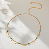 Brass & Round Glass Seed Beaded Tassel Waist Belly Chains for Women FS-WGA0075-01-5