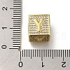 Brass Cubic Zirconia Beads KK-Q818-01Y-G-3