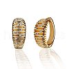Brass Cubic Zirconia Hoop Earrings FS-WG6F7A1-16-1