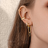 Round Brass Micro Pave Clear Cubic Zirconia Hoop Earrings FS-WG18906-01-3