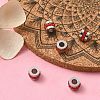 201 Stainless Steel Polymer Clay Rhinestone Inlaid Beads RB-YW0001-11F-5