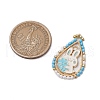 Easter Theme Glass Seed Beaded Teardrop with Rabbit Pendants PALLOY-MZ00580-01-2