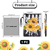 Sunflower Print Polyester Book Storage Zipper Bags ABAG-WH0046-31-2