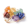 Chakra Natural Gemstone Chip Pendants PALLOY-JF01493-01-2