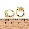Flower Brass Hoop Earrings EJEW-S256-01A-G-5