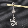 Alloy Rhinestone Snake Curved Barbell Belly Rings AJEW-R007-03P-01-1