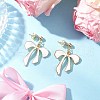 2Pairs Bowknot Alloy Enamel Dangle Stud Earrings EJEW-JE06448-4