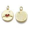 Brass Micro Pave Cubic Zirconia Pendants KK-S061-34B-G-NF-1