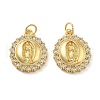 Brass Micro Pave Cubic Zirconia Pendants KK-C092-19A-G-1