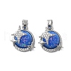 Brass Micro Pave Cubic Zirconia with Resin Pendants KK-Z103-06P-02-1