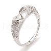 925 Sterling Silver Micro Pave Cubic Zirconia Adjustable Ring Settings STER-B003-13P-1