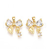Brass Micro Pave Cubic Zirconia Pendants KK-N257-48G-1