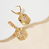 Elegant Hexagon Brass Clear Cubic Zirconia Hoop Earrings MI6805-3
