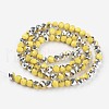 Electroplate Opaque Glass Beads Strands EGLA-A034-P4mm-M07-2