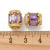 Brass Micro Pave Cubic European Beads KK-B096-23G-01-3