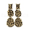 Alloy acrylic Dangle Stud Earrings EJEW-M075-01G-02-2