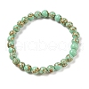 Synthetic Turquoise(Dyed) Round Beaded Stretch Bracelets G-U005-01A-07-1