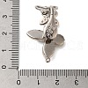Brass Micro Pave Clear Cubic Zirconia Fold Over Clasps with Shell KK-S382-10P-3