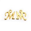 Golden Plated Alloy Letter Pendants PALLOY-J718-01G-M-1