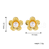 Elegant Brass Flower Stud Earrings KZ7872-4