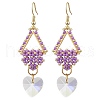 Glass Seed Beaded Dangle Earrings EJEW-MZ00323-03-2