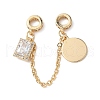 Brass Micro Pave Clear Cubic Zirconia Cable Chain European Beads KK-G531-07A-G-1