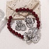 Flower Alloy & Resin Beaded Pendant Necklaces & Earrings FS-WG89CBB-02-2