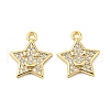 Brass Micro Pave Clear Cubic Zirconia Charms KK-H460-17G-1