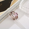 Rectangle Resin with Glass Finger Rings for Women FS-WG96B1D-04-1