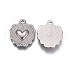 Non-Tarnish 304 Stainless Steel Textured Pendants STAS-F207-12P-2