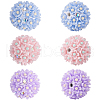 SUNNYCLUE 6Pcs 3 Colors Handmade Polymer Clay Rhinestone Floral Ball Beads CLAY-SC0002-14-1
