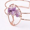 Natural Gemstone Chip Bead Cuff Bangles BJEW-L624-A-4