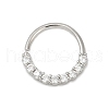 316L Surgical Stainless Steel Micro Pave Clear Cubic Zirconia Hoop Nose Rings WGE451E-05-1